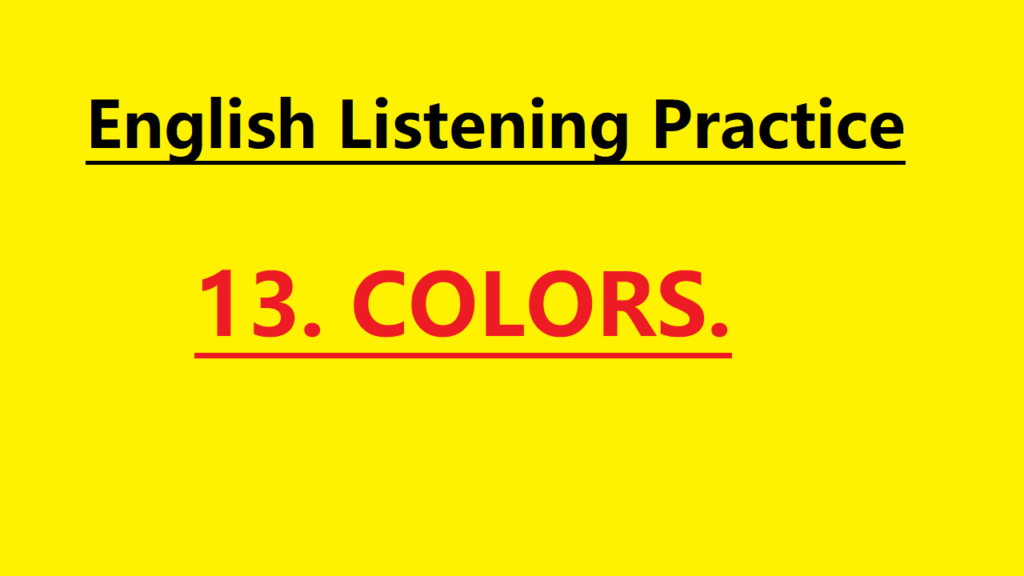 English Story Colors – Learn English for Beginners