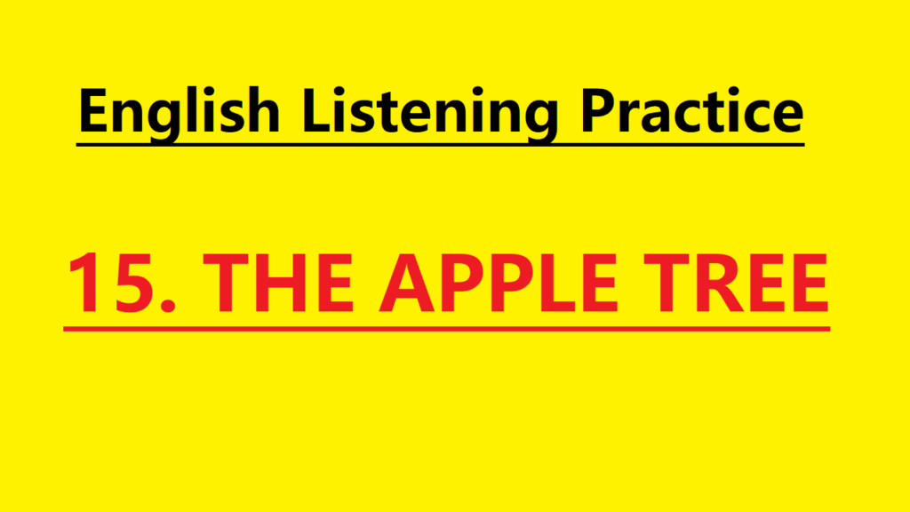 English Story The Apple Tree – Learn English for Beginners