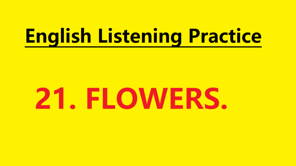 English Story 21. Flowers – Learn English for Beginners