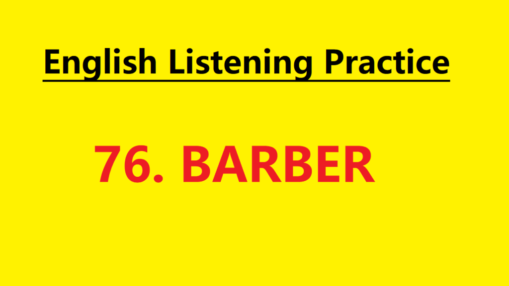 Learn English through Story - Barber - Level 1