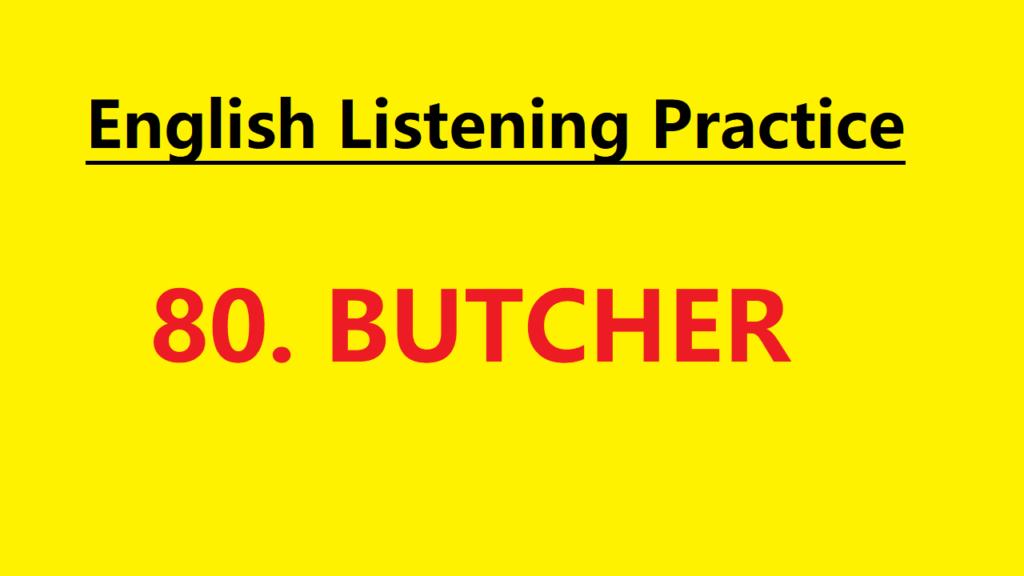 Learn English through Story - Butcher - Level 1