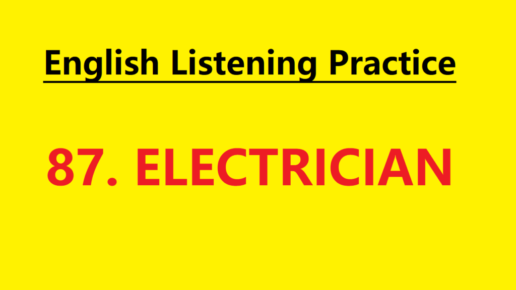 Learn English through Story - Electrician - Level 1