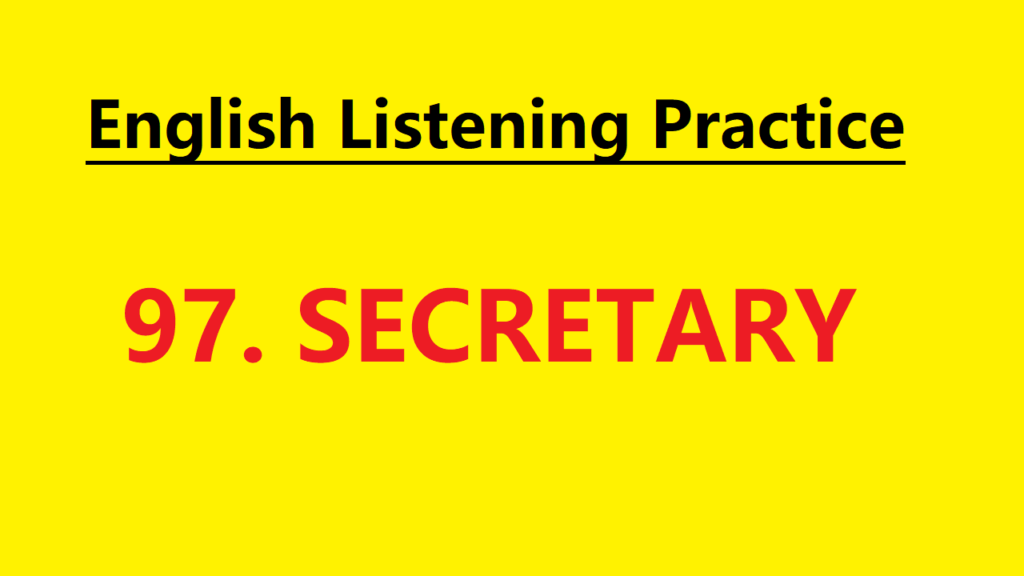 Learn English through Story - Secretary - Level 1